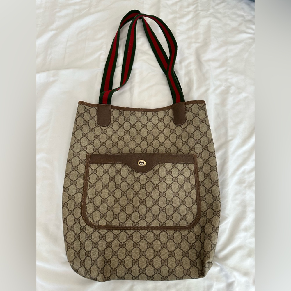 Gucci Beige and Brown Monogram Tote